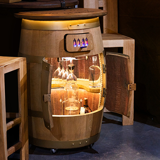 Унікальна музична бочка-бар з натурального дерева